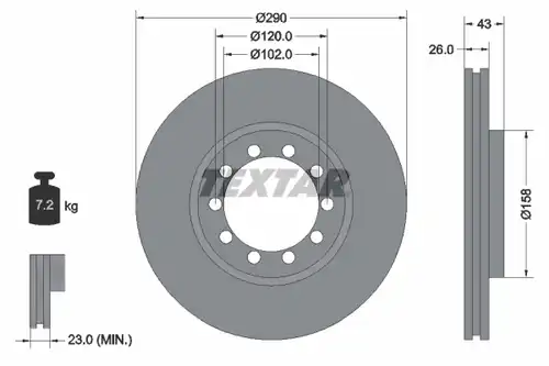 спирачен диск TEXTAR 93117500