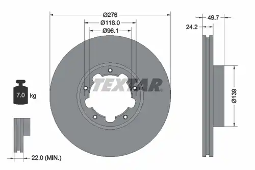 спирачен диск TEXTAR 93185303