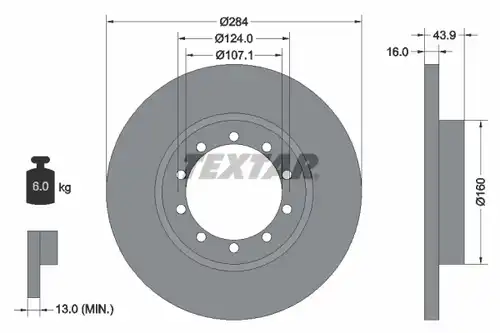 спирачен диск TEXTAR 93242500