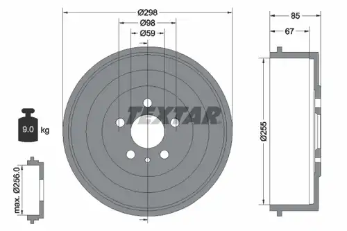 спирачен барабан TEXTAR 94015000