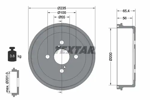 спирачен барабан TEXTAR 94021200