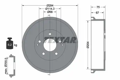 спирачен барабан TEXTAR 94023400