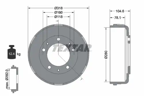 спирачен барабан TEXTAR 94024600