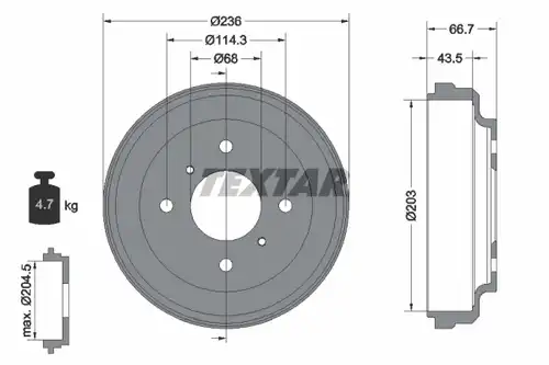 спирачен барабан TEXTAR 94026900