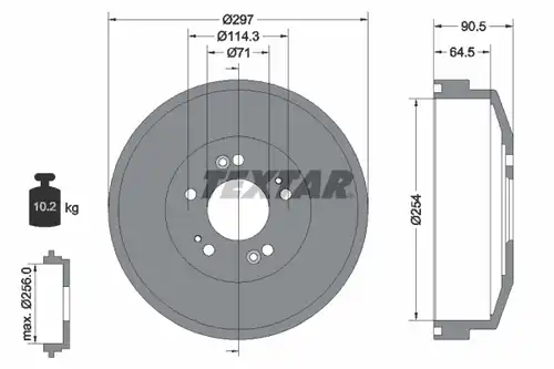 спирачен барабан TEXTAR 94030500