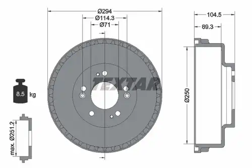 спирачен барабан TEXTAR 94031600