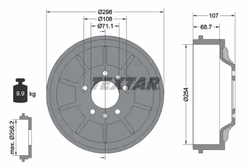 спирачен барабан TEXTAR 94032900