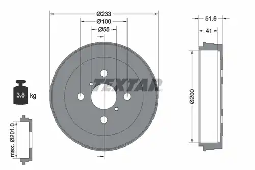 спирачен барабан TEXTAR 94034600