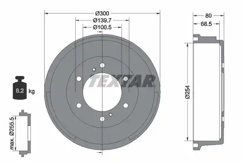 спирачен барабан TEXTAR 94034700
