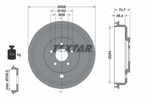 спирачен барабан TEXTAR 94036000