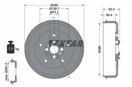 спирачен барабан TEXTAR 94038500