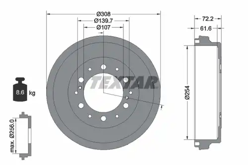 спирачен барабан TEXTAR 94039900