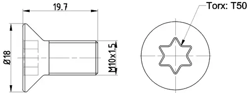 винт, спирачен диск TEXTAR TPM0016