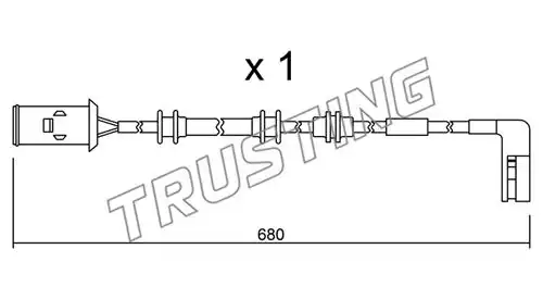 предупредителен контактен сензор, износване на накладките TRUSTING SU.093