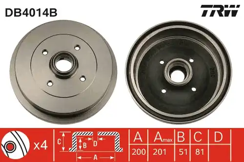 спирачен барабан TRW DB4014B