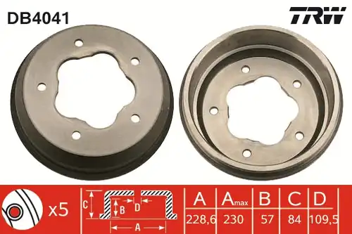 спирачен барабан TRW DB4041