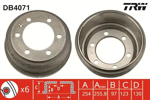 спирачен барабан TRW DB4071