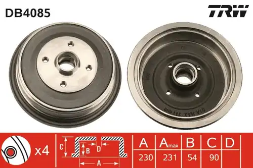 спирачен барабан TRW DB4085