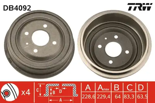спирачен барабан TRW DB4092