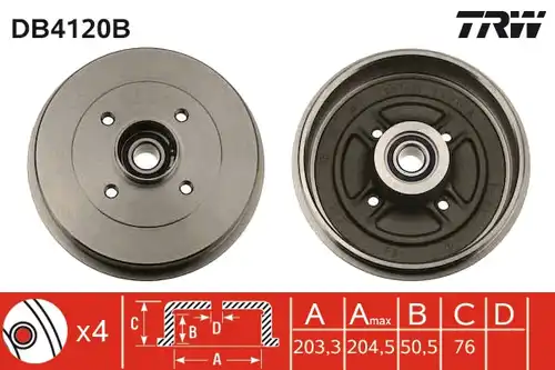 спирачен барабан TRW DB4120B