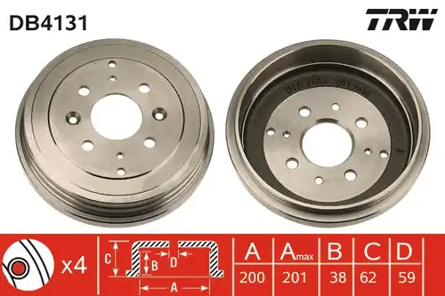 спирачен барабан TRW DB4131