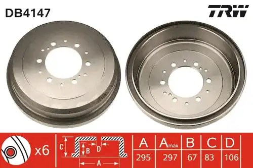 спирачен барабан TRW DB4147