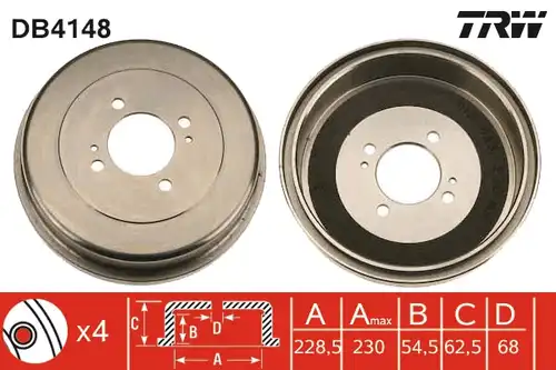 спирачен барабан TRW DB4148