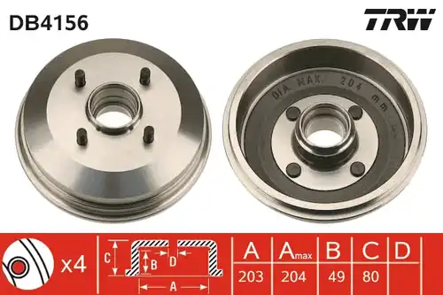 спирачен барабан TRW DB4156