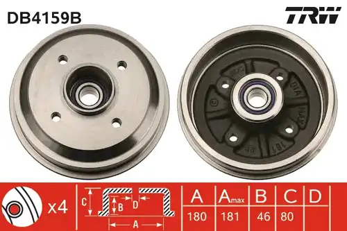 спирачен барабан TRW DB4159B