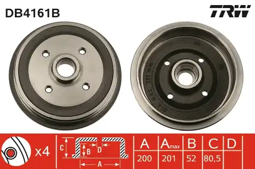 спирачен барабан TRW DB4161B