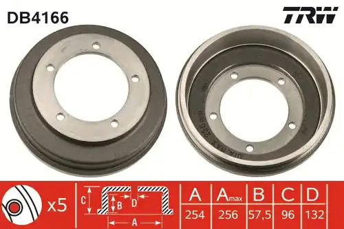 спирачен барабан TRW DB4166