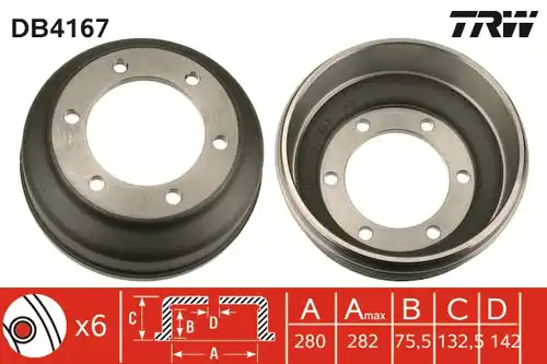спирачен барабан TRW DB4167