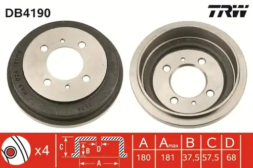 спирачен барабан TRW DB4190