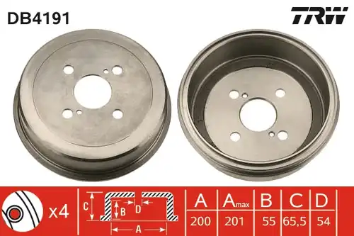 спирачен барабан TRW DB4191