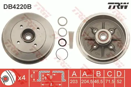 спирачен барабан TRW DB4220B