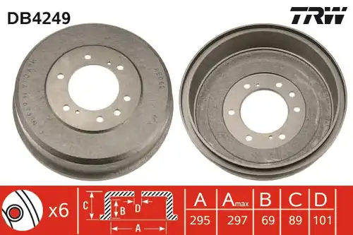 спирачен барабан TRW DB4249