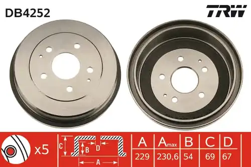 спирачен барабан TRW DB4252