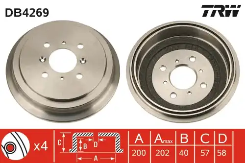 спирачен барабан TRW DB4269