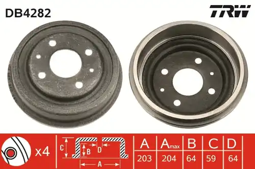 спирачен барабан TRW DB4282