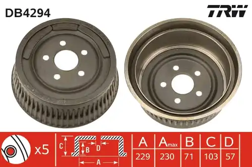 спирачен барабан TRW DB4294