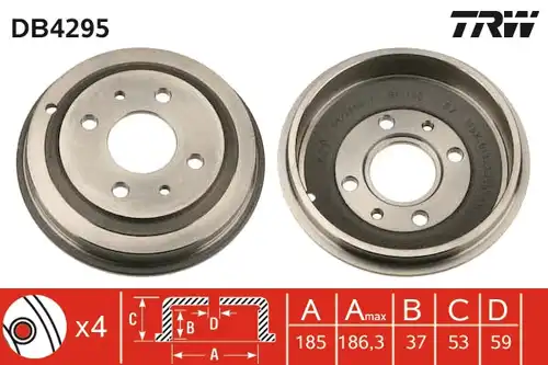 спирачен барабан TRW DB4295