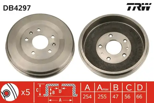 спирачен барабан TRW DB4297