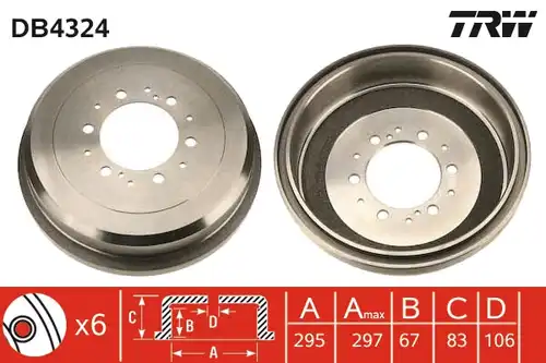 спирачен барабан TRW DB4324
