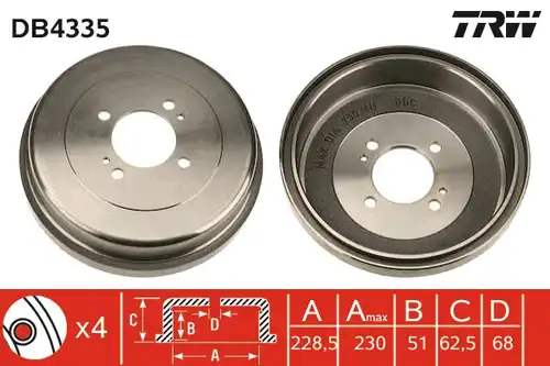 спирачен барабан TRW DB4335