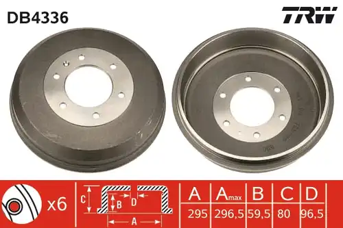 спирачен барабан TRW DB4336