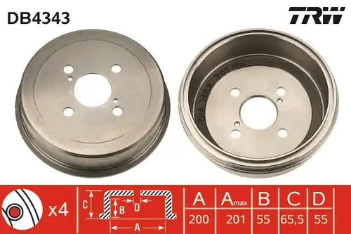 спирачен барабан TRW DB4343