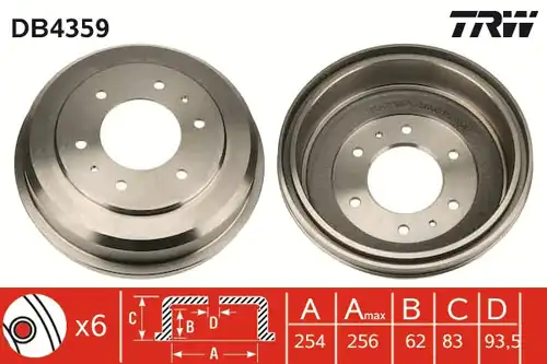 спирачен барабан TRW DB4359