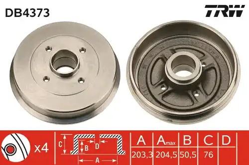 спирачен барабан TRW DB4373