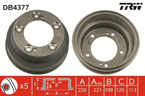 спирачен барабан TRW DB4377