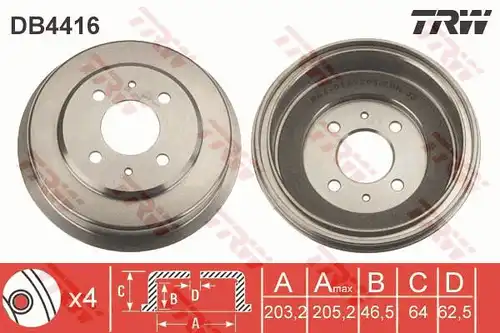 спирачен барабан TRW DB4416